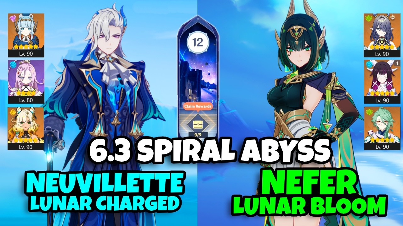 C0 Neuvillette Lunar Charged & C0 Nefer Lunar Bloom | NEW Spiral Abyss 6.3 - 6.4 | Genshin Impact