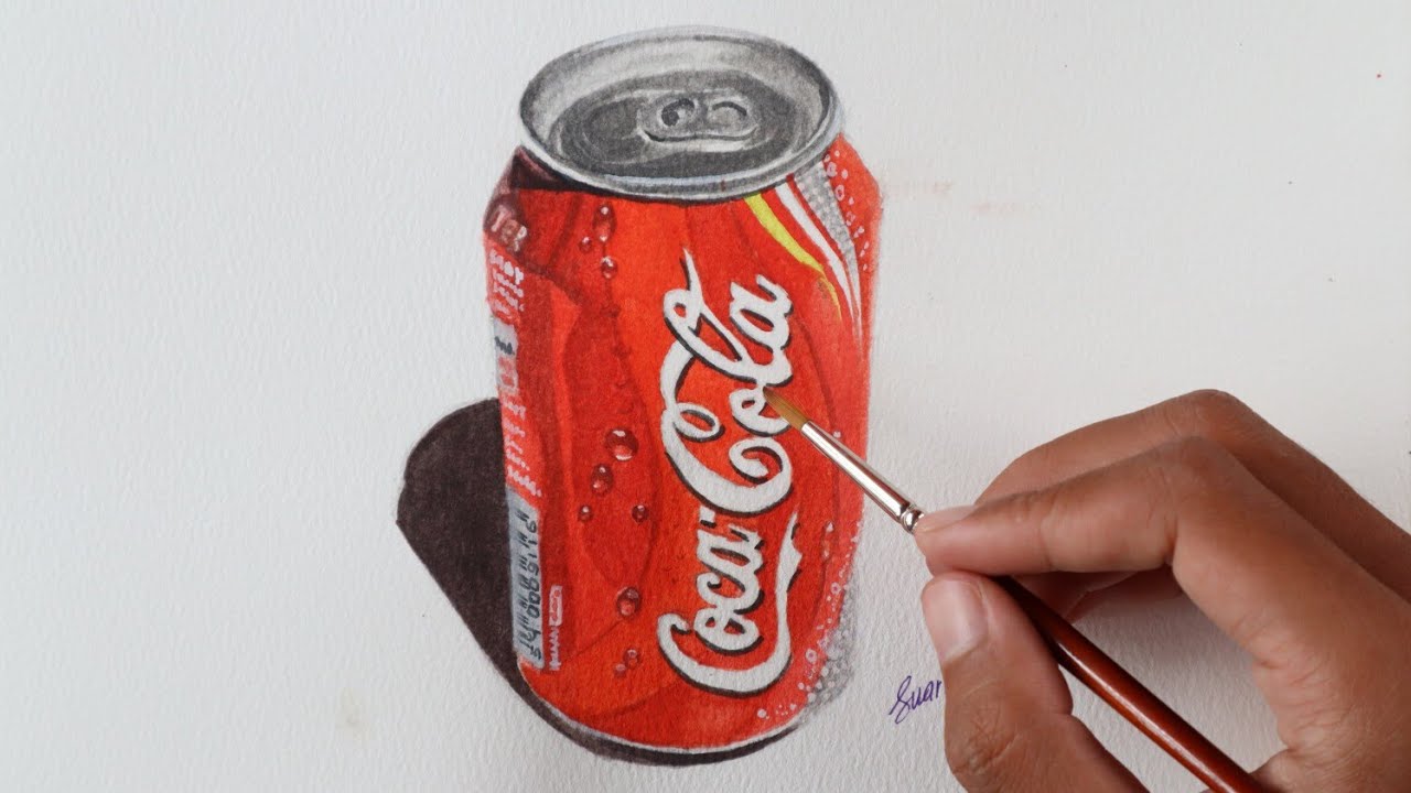 Painting Coca cola can | Watercolor painting