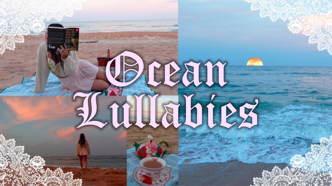 Ocean Lullabies: a tea party beach picnic, come watch the moonrise & lunar eclipse with me🪼⋆｡𖦹°🫧⋆.ೃ࿔