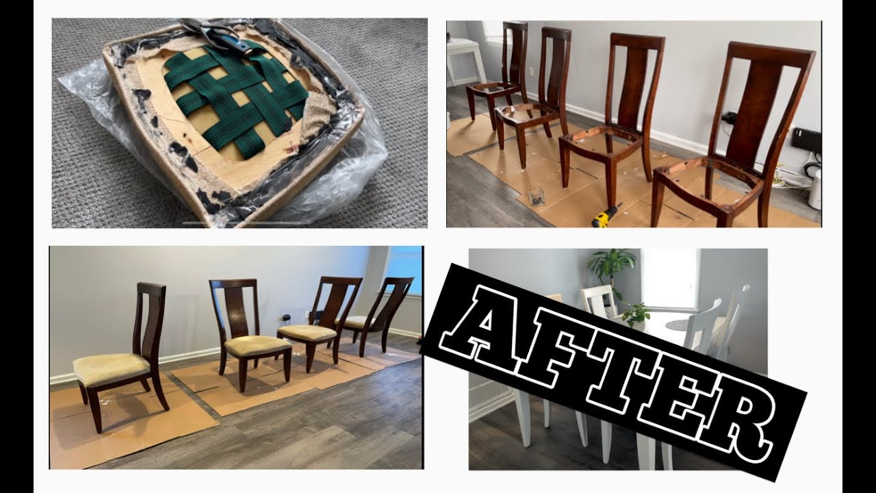 * NEW* DINING CHAIRS MAKEOVER / PART 2 / REUPHOLSTERED CHAIRS TOO!!