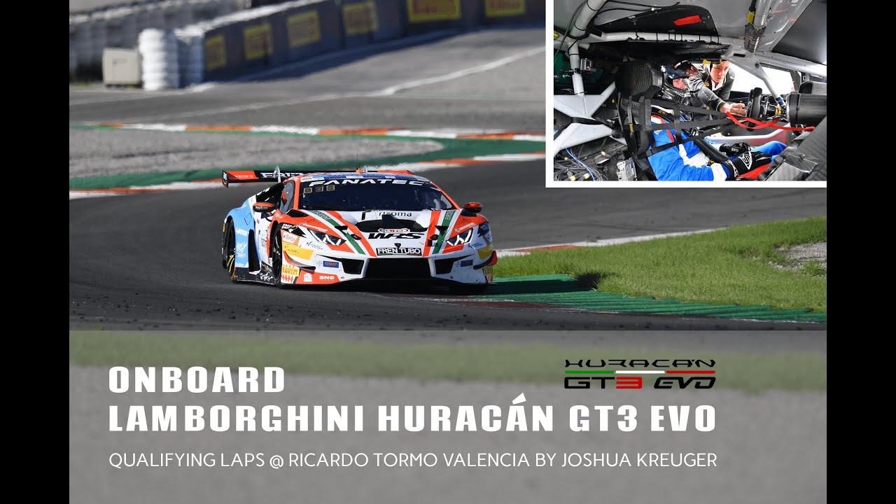 Onboard Quali laps Lamborghini Huracán GT3 Evo @ Valencia circuit GT world Challenge Europe