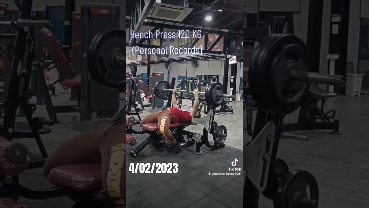 Bench Press 120 kg (Personal Records) - 4/02/2023 #powerlifting #viral #benchpress