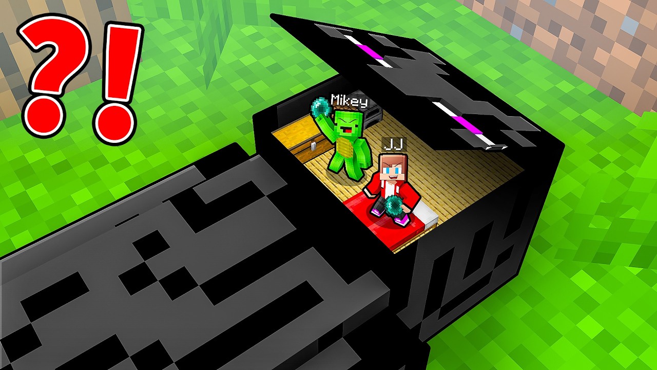 JJ and Mikey Built SECRET BASE Inside ENDERMAN in Minecraft - Maizen