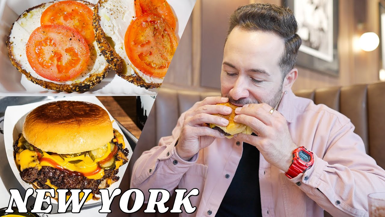 NEW YORK&rsquo;S BEST BAGEL, VIRAL SMASH BURGERS, JAPANESE DRINKS | Manhattan, NYC Food Tour