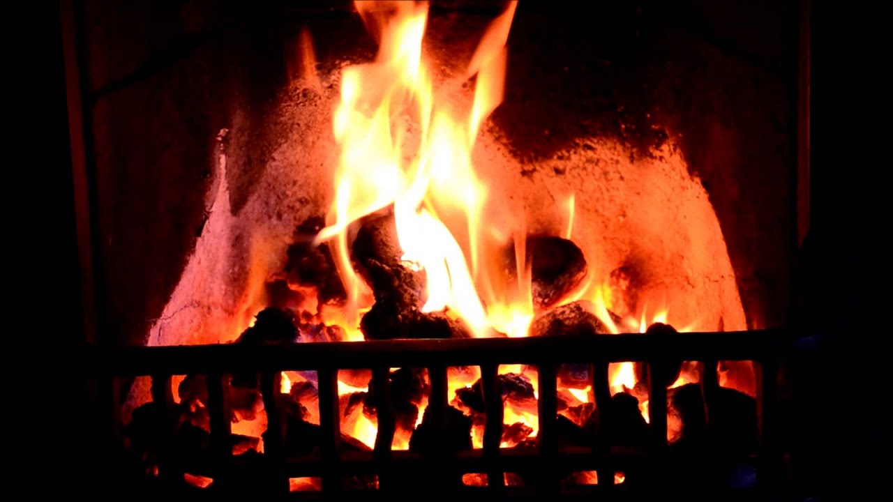 Proper Real Coal Fire in a Fireplace HD