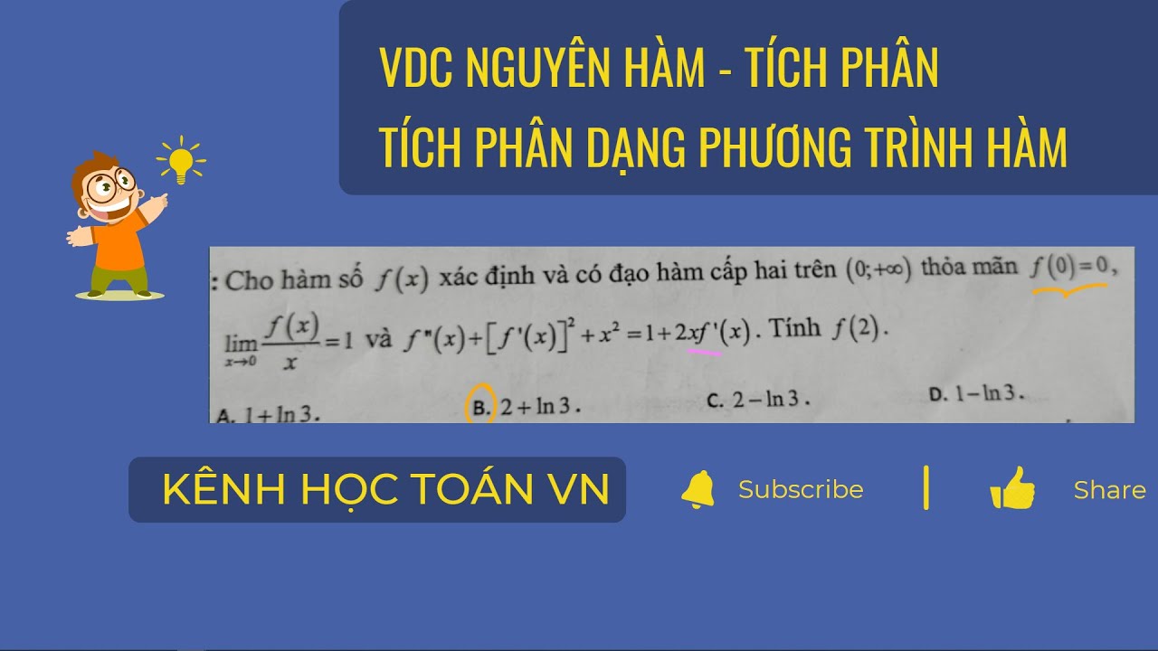 VDC Tích Phân Dạng Phương Trình Hàm