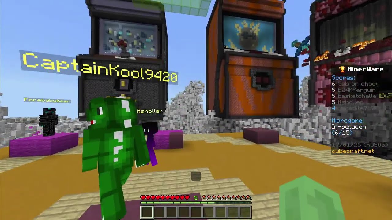 Playing CubeCraft Minigames (LIVE)