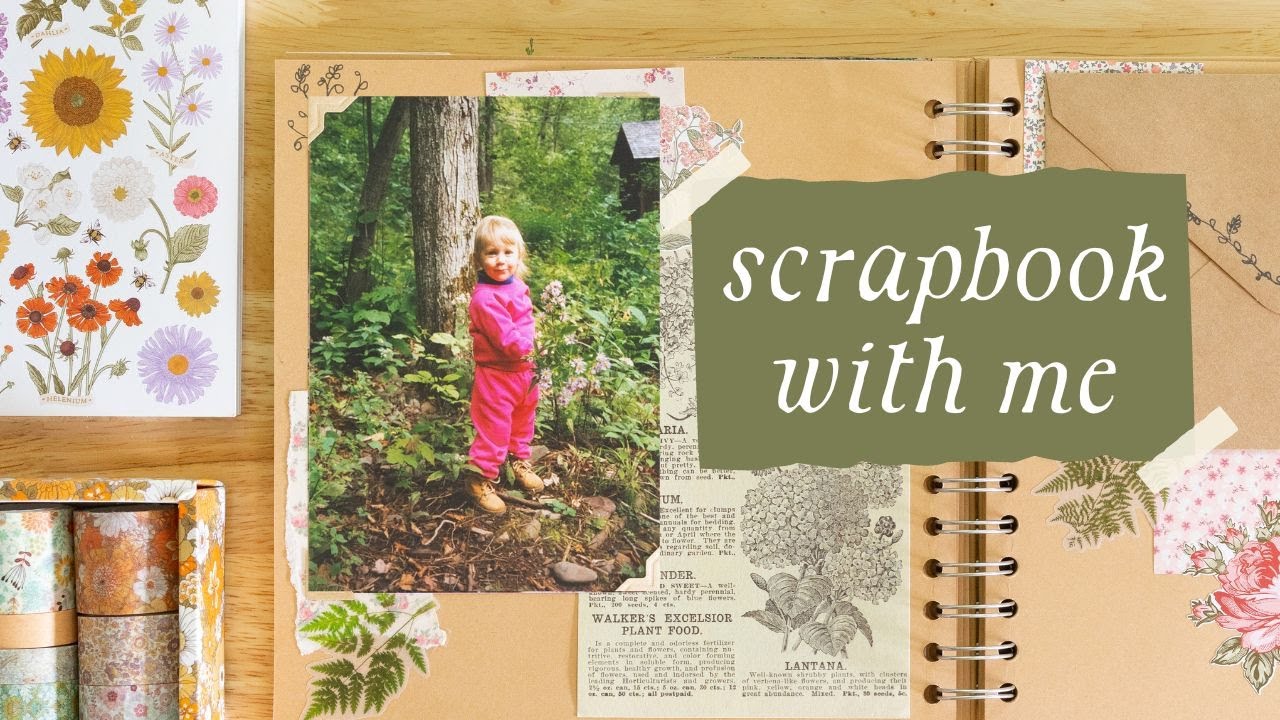 scrapbook with me 🌼🌿  how to make a cozy, cottagecore scrapbook