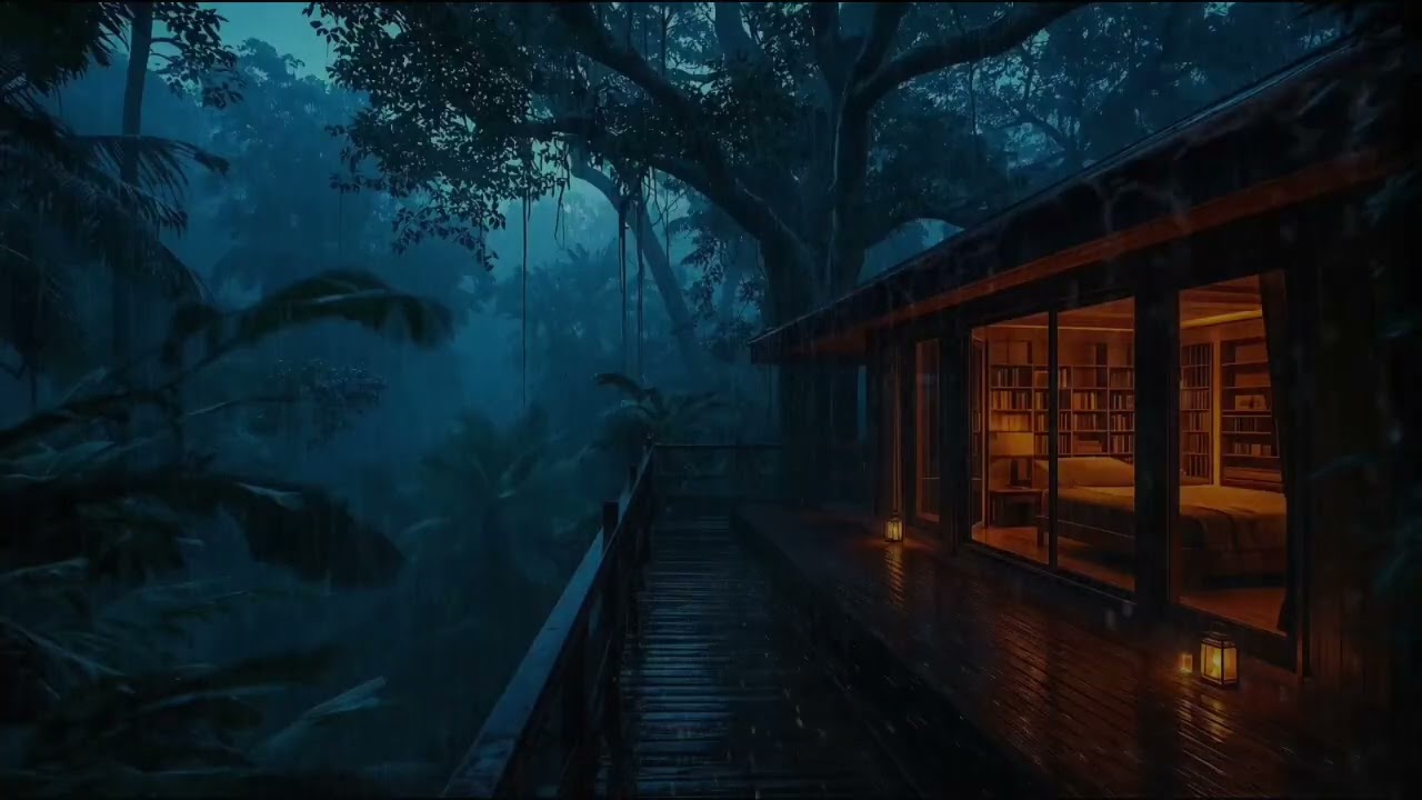 Cozy Rainy Night Cabin in the Forest | Rain Sounds for Deep Sleep