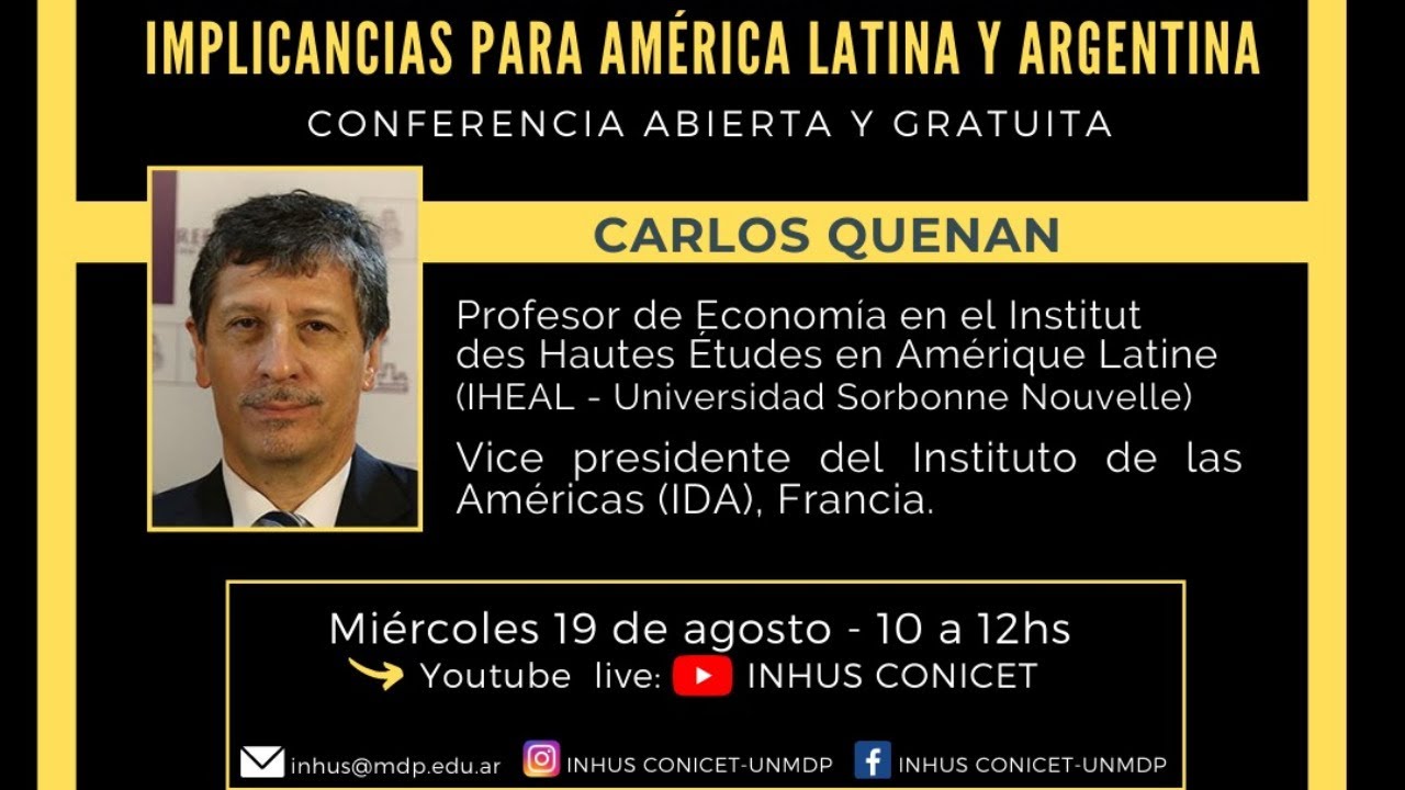 Conferencia abierta y gratuita de CARLOS QUENAN