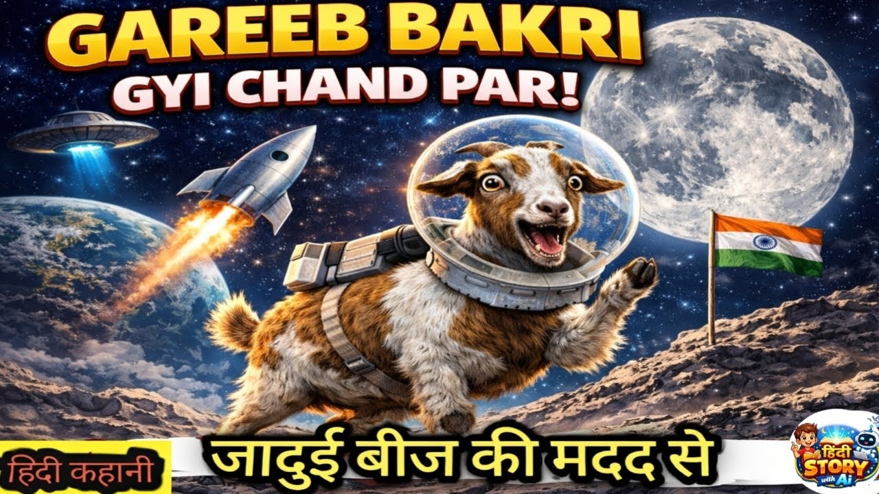 गरीब बकरी पहुँच गई चाँद पर 😱 | जादुई बीज की मदद से | Amazing Hindi Story | Moral Story #hindistories