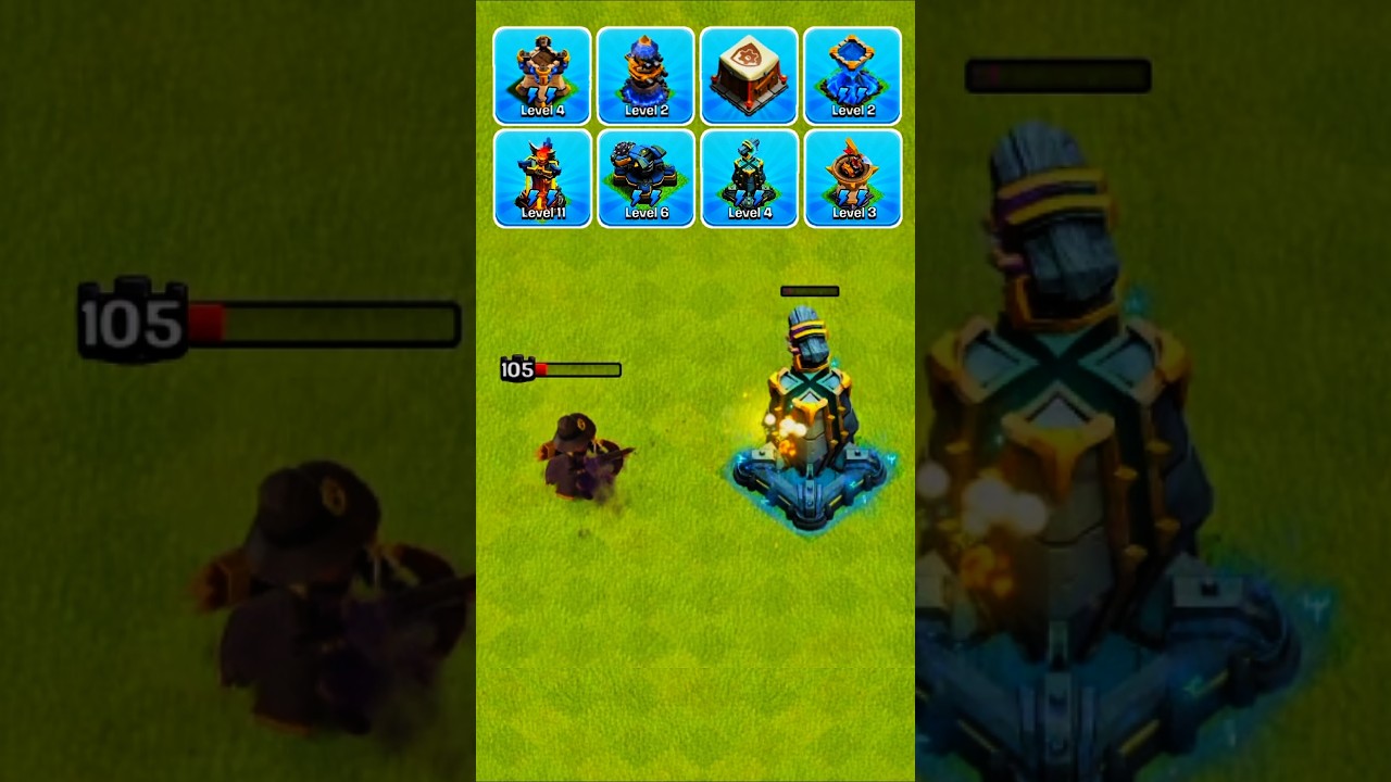 105 Level Archer Queen Vs Max Strongest Defence #shorts #coc #clashofclans #ArcherQueen #defence