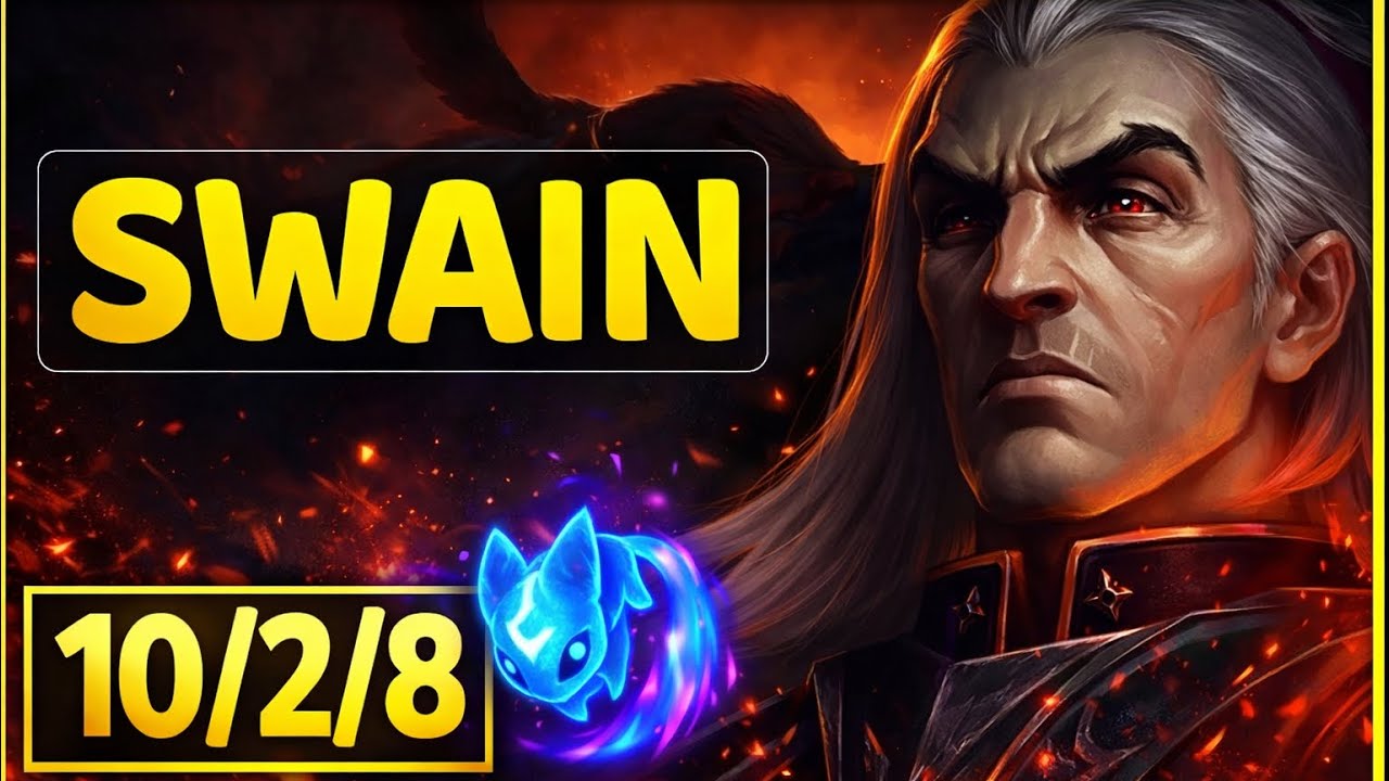 SWAIN VS SYLAS - 10/2/8 KDA MID GAMEPLAY EMERALD II