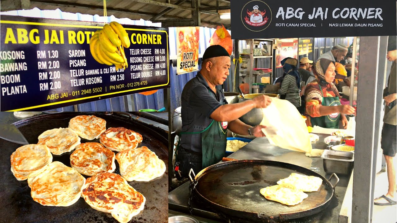 Authentic MALAYSIAN BREAKFAST | ROTI CANAI & NASI LEMAK |A Must Try In Kuala Lumpur | ABG JAI CORNER