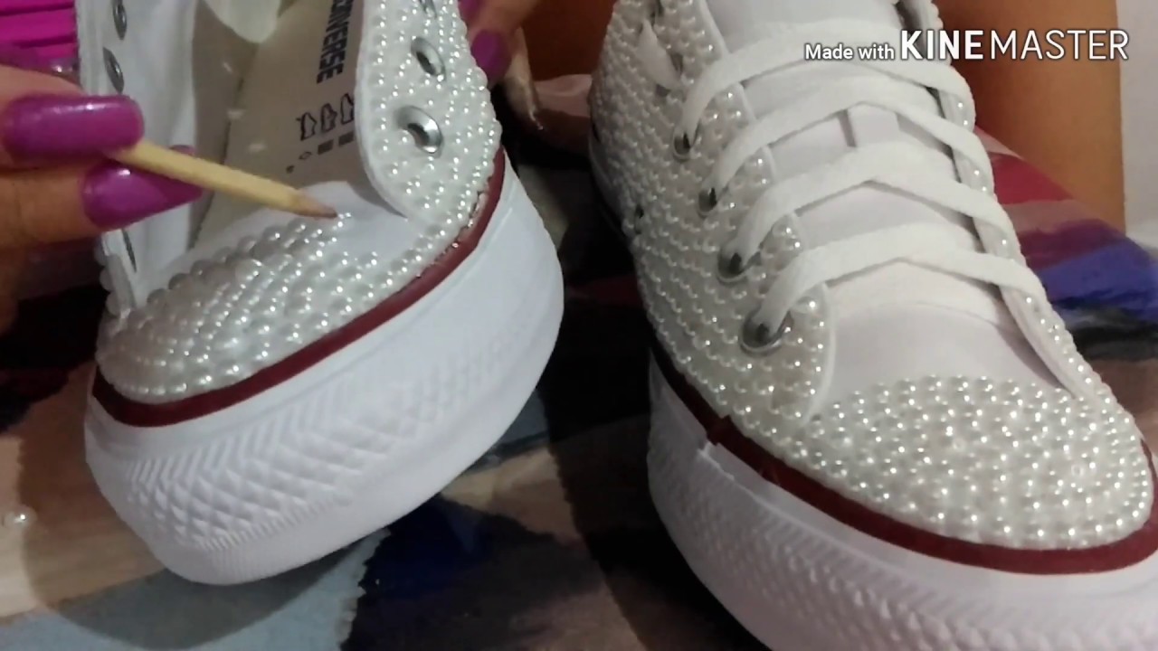 DIY all star com pérolas (Keyla Tito)