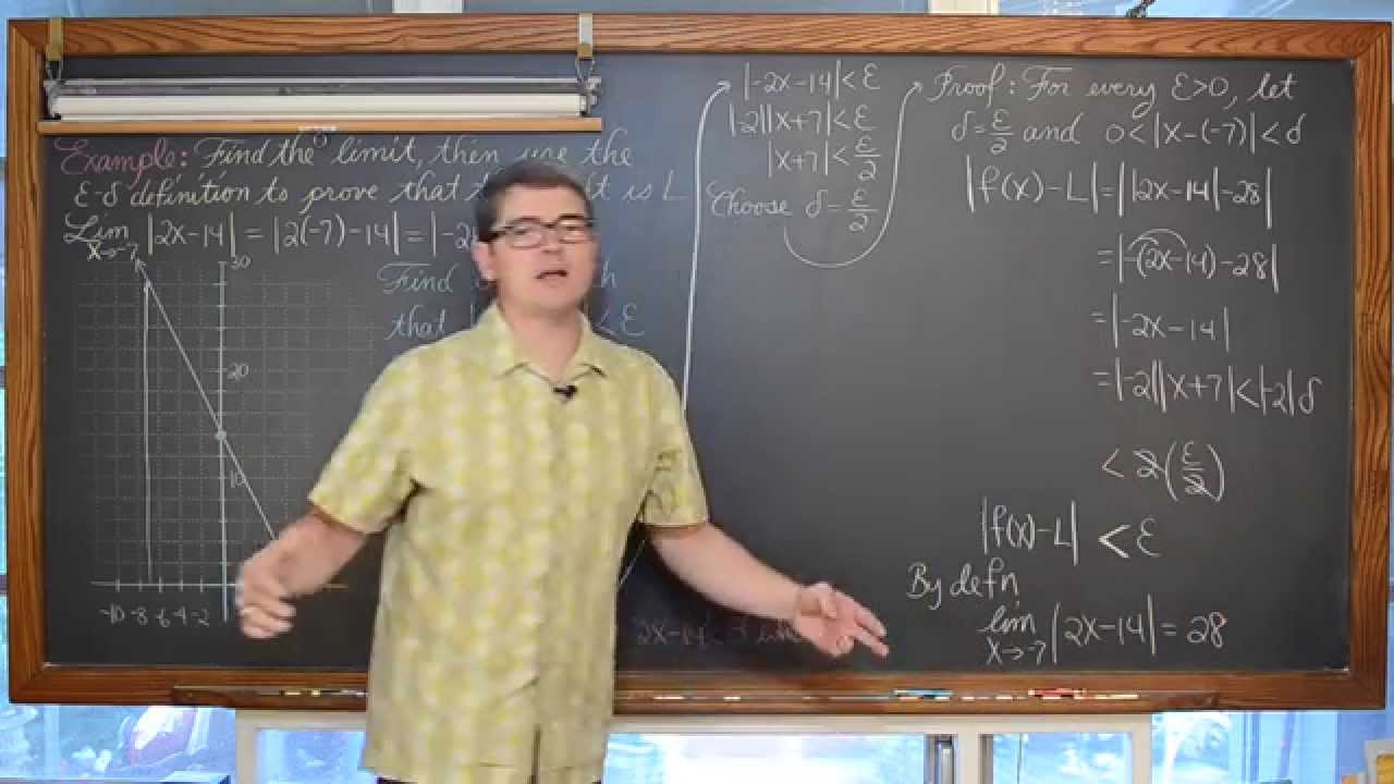 Definition of a Limit Delta Epsilon Absolute Value Function