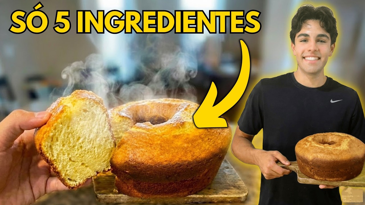 SÓ 5 INGREDIENTES! O Bolo de Liquidificador que Não Suja a Cozinha