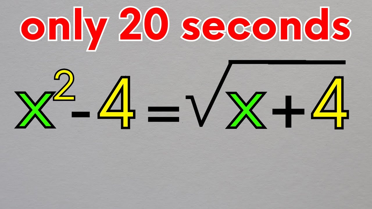 Германия. Вы можете это решить?I Математическая олимпиада. I x² - 4 = √x+4. I Найди x=?