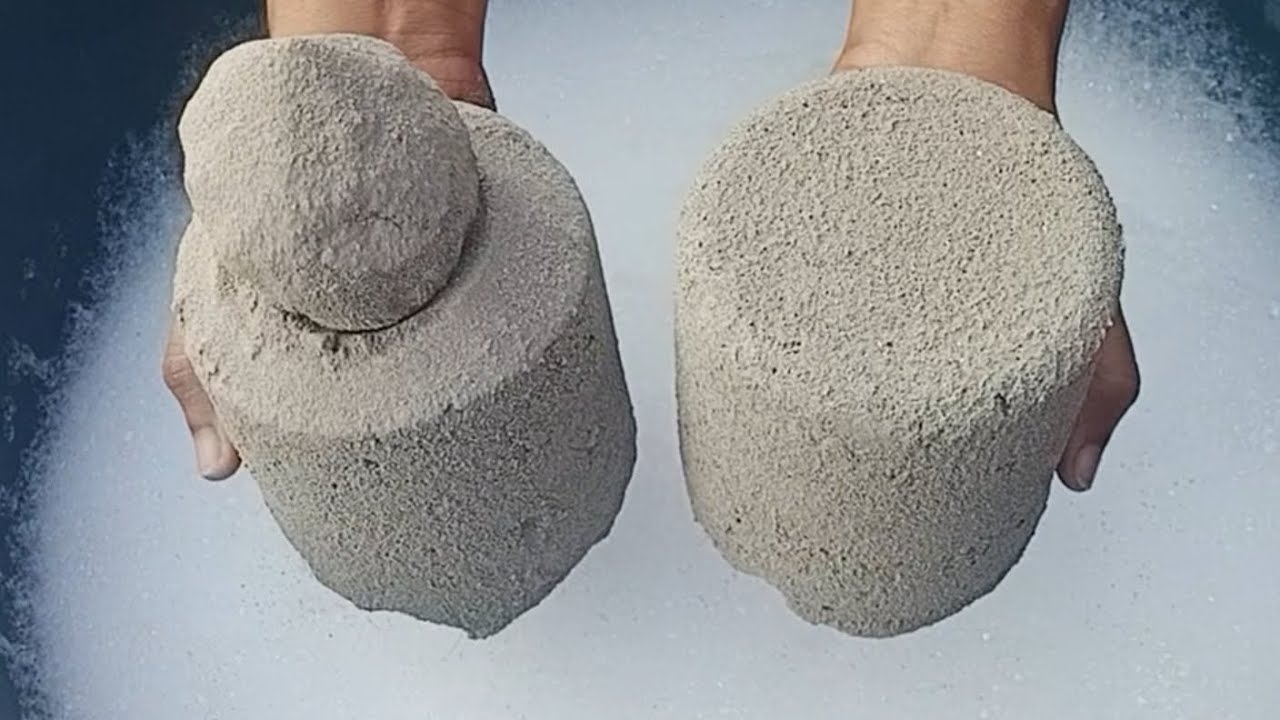 ASMR Very satisfying ✨😍 Pure Cement Sand ⏳ Blocks Crumble on Foamy water 🌊💦💦🌀