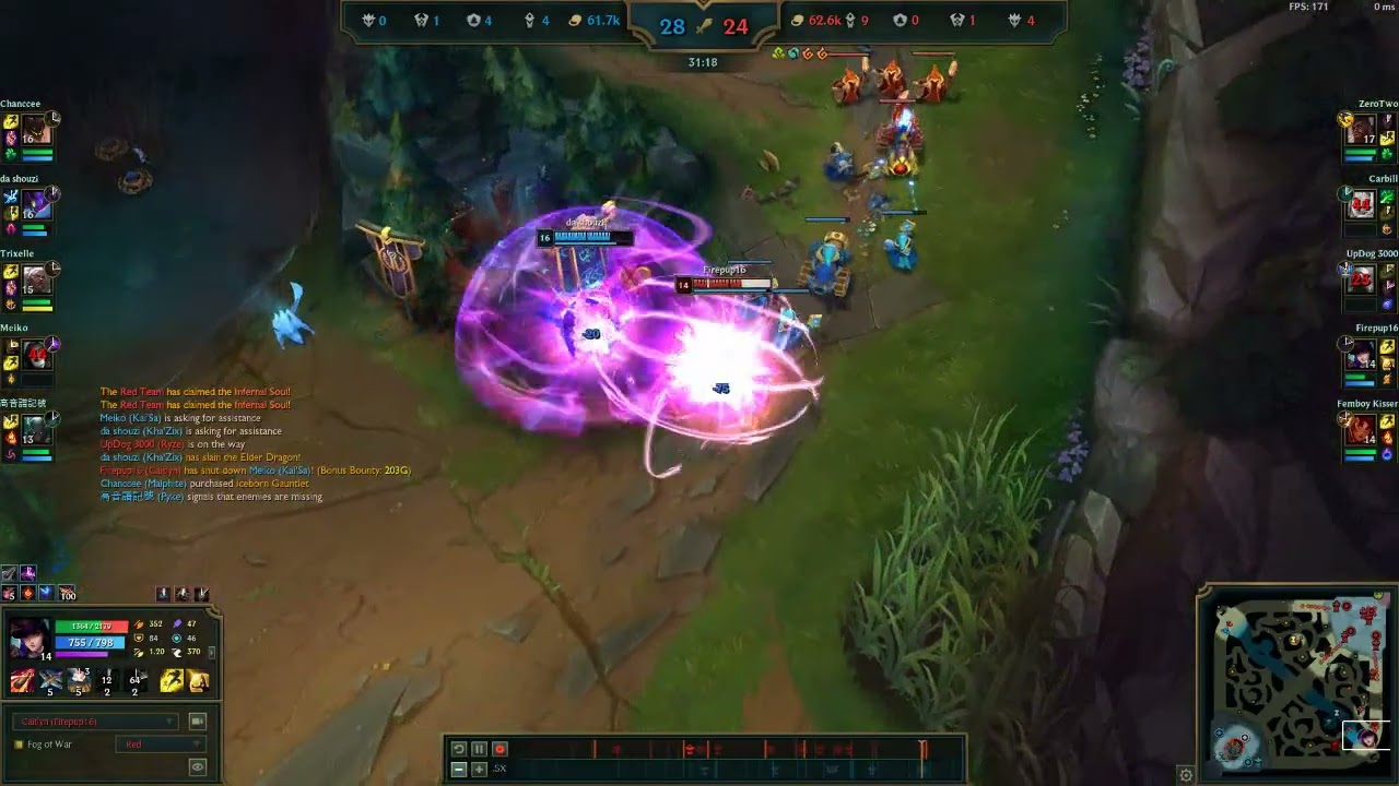 1hp Caitlyn Outplay (Ranked)