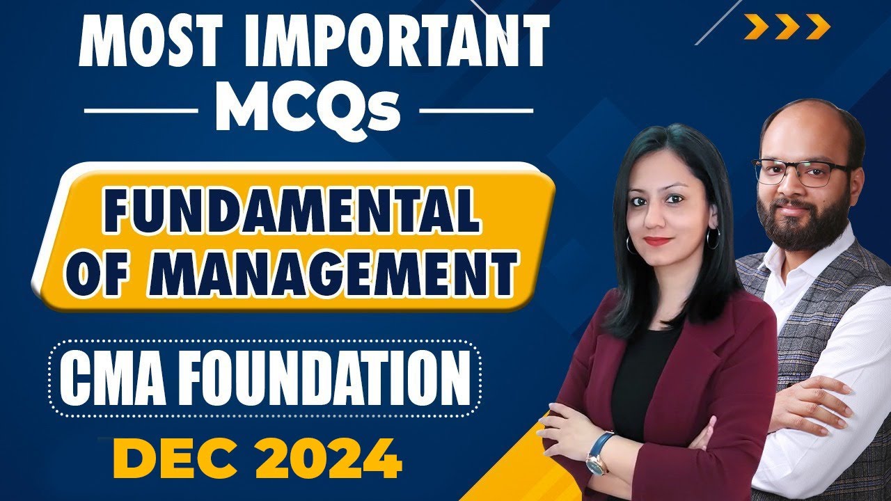 MCQ on Fundamental of Management | CMA Foundation Management | Top MCQ Series on Management