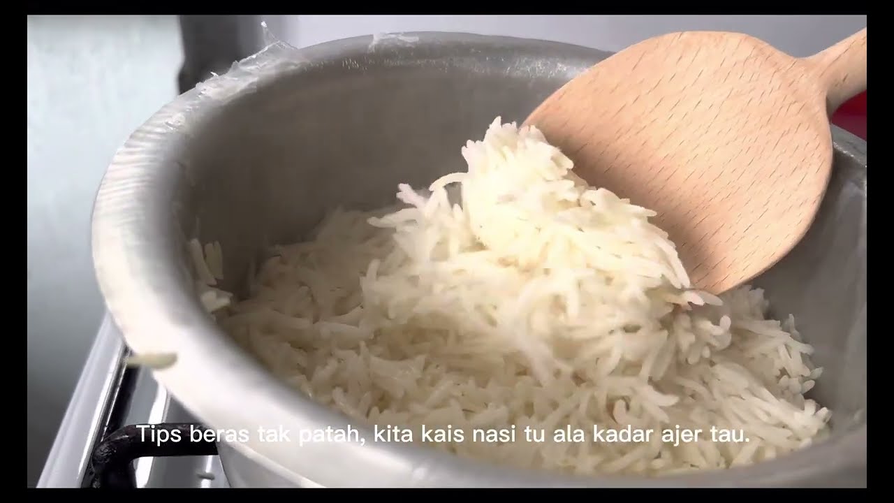 Masak beras basmathi atas dapur api?Tak payah rendam pon. Senang je tu..