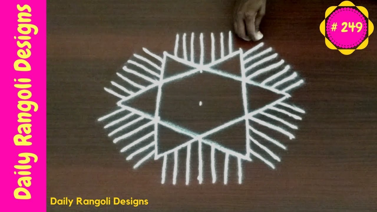 #249 latest simple geethala muggulu with 5 dots|easy rangoli designs|how to draw padi kolam|chukkala