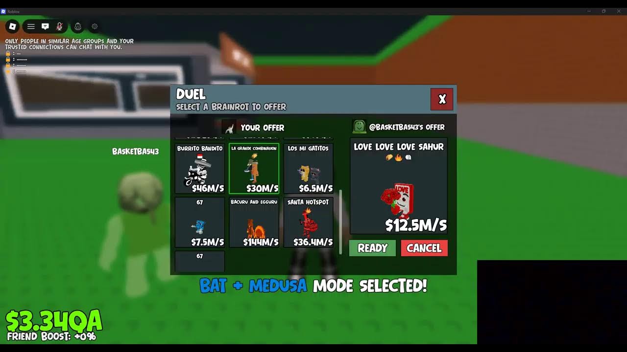 Trading + Dueling (PLACEHOLDER) in Steal a Brainrot (User: BogoBogo55)
