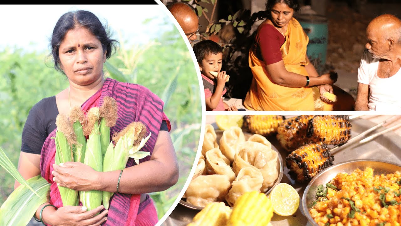 Sweet Corn Platter from Farm to Table || Steamed, Grilled and Crispy Sweet Corn || Sweet Corn Momos