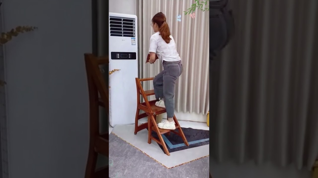 🌟Wooden step ladder🌟 #chair #stepladder