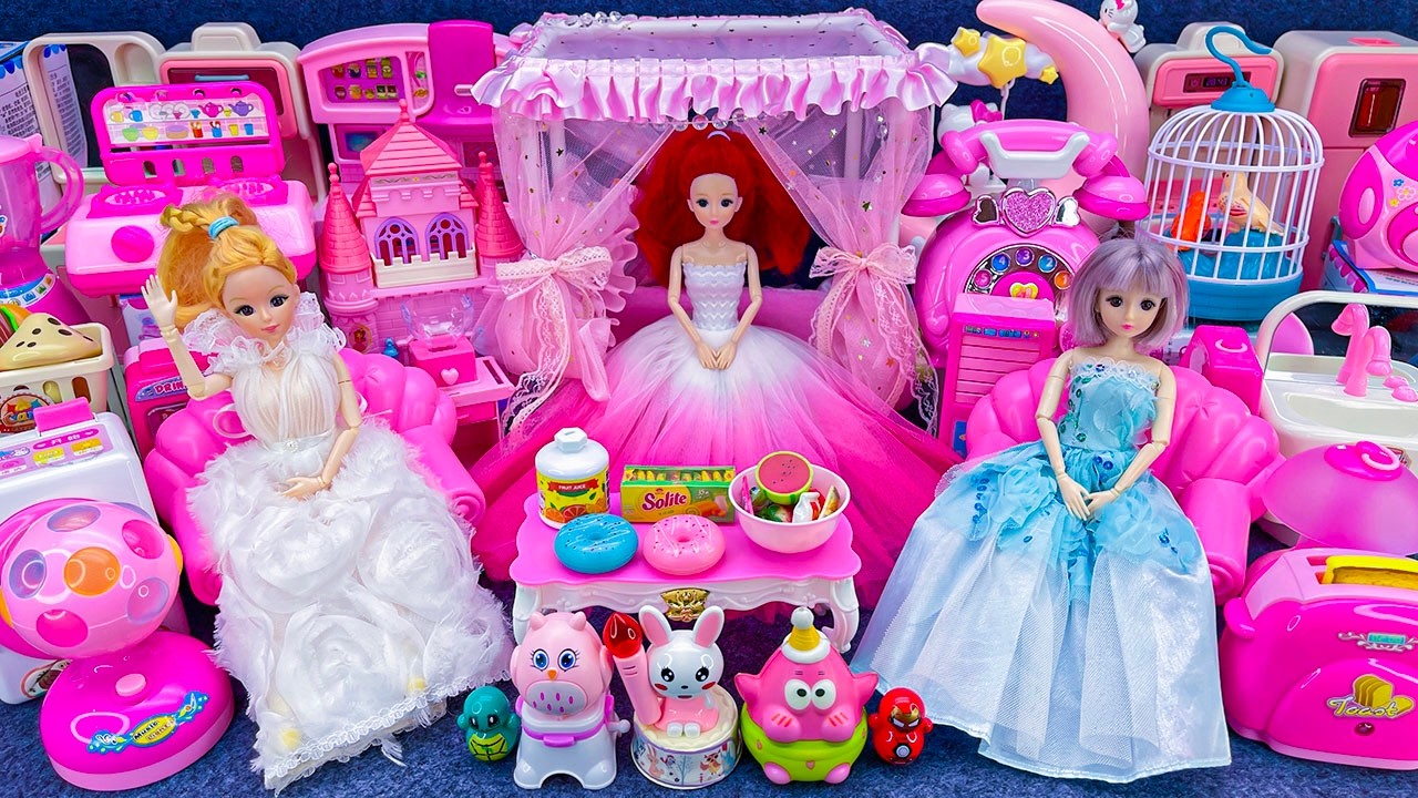 10 Minutes Satisfying Unboxing Barbie Princess Bedroom Wedding Dress Up Playset ASMR | Review Toys