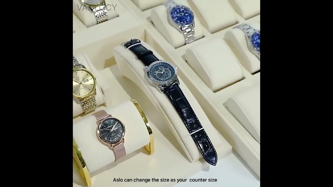Beige Microfiber Watch Display Props for Watch Glass Counter to Display Watches