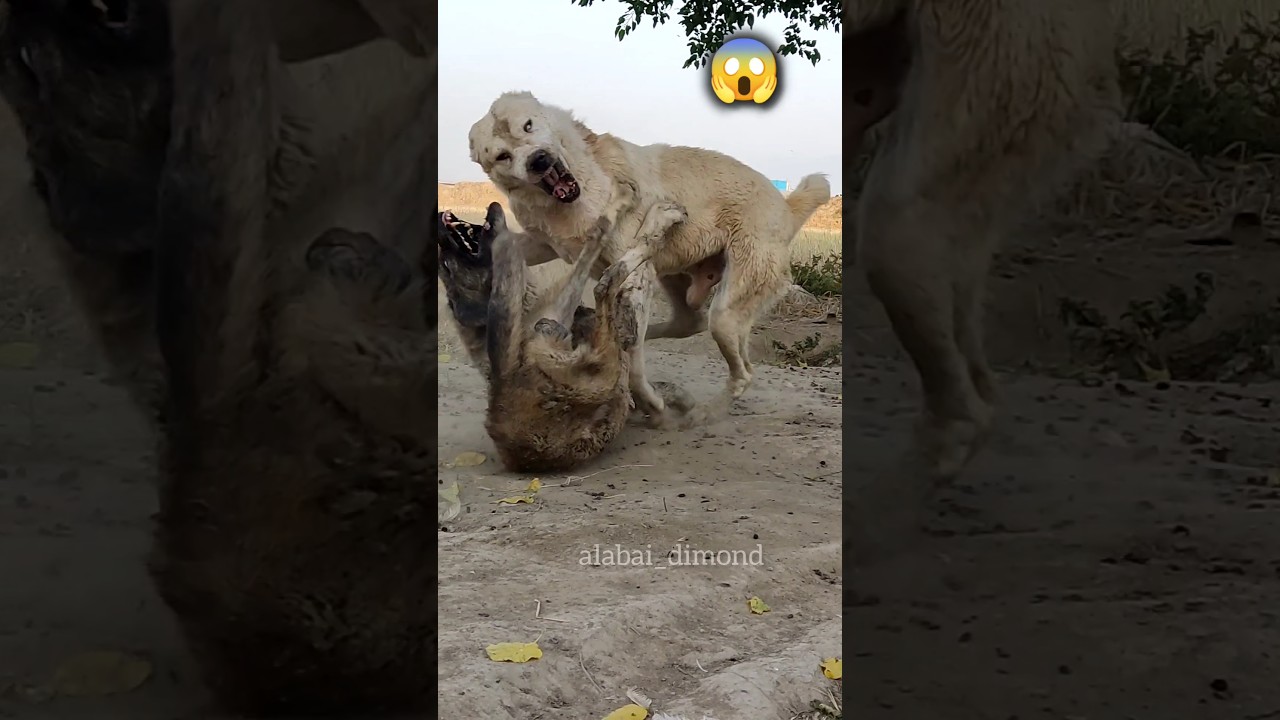 Alabai's not playing around☠️... #alabai #bigdogs #animals #dogshorts #tiger #lion