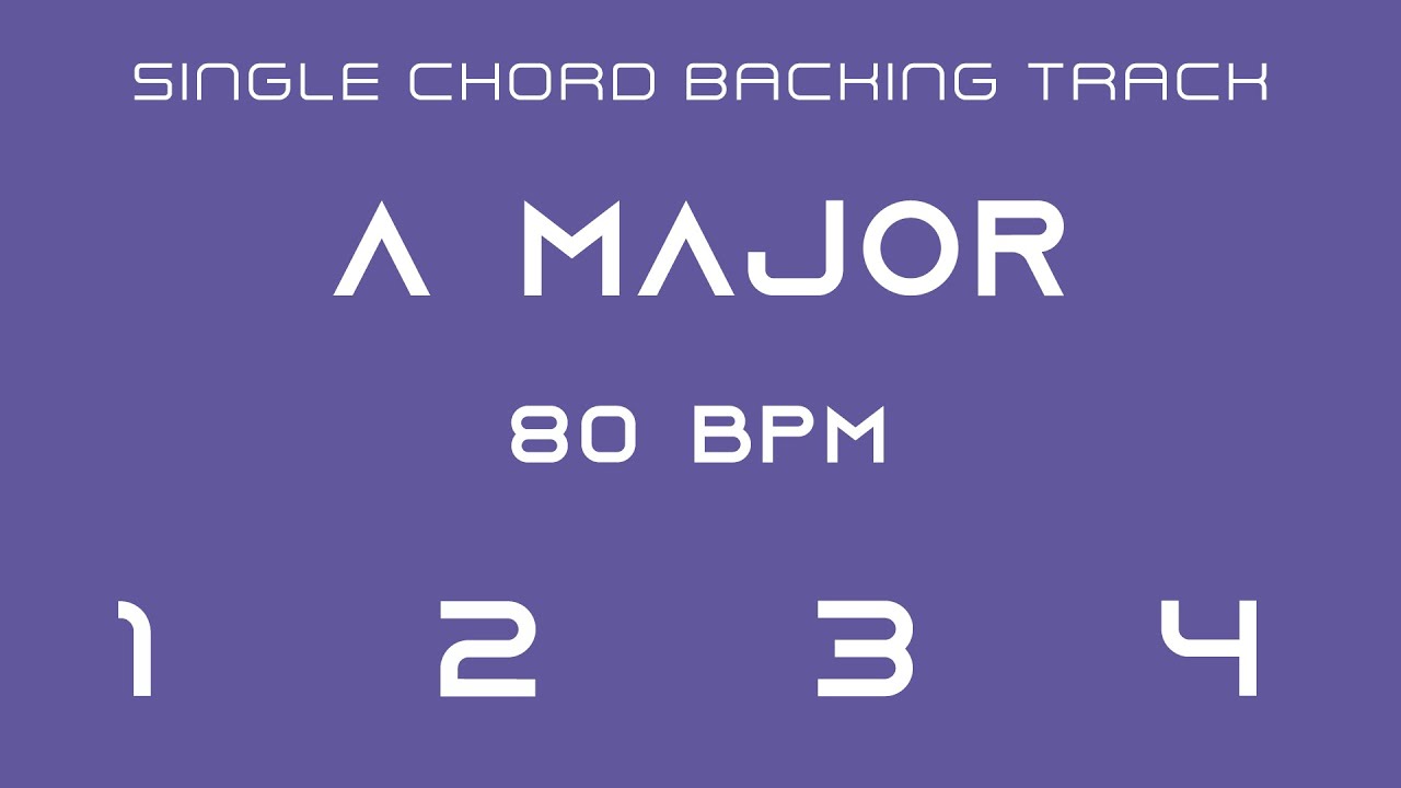 Single Chord Backing Track - A Major - 80 bpm