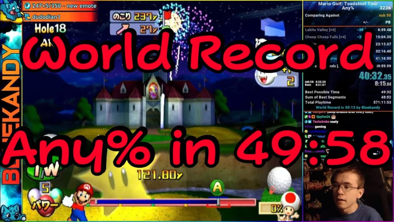 My Best Speedrun - [WR] Mario Golf: Toadstool Tour Any% Speedrun in 49:58