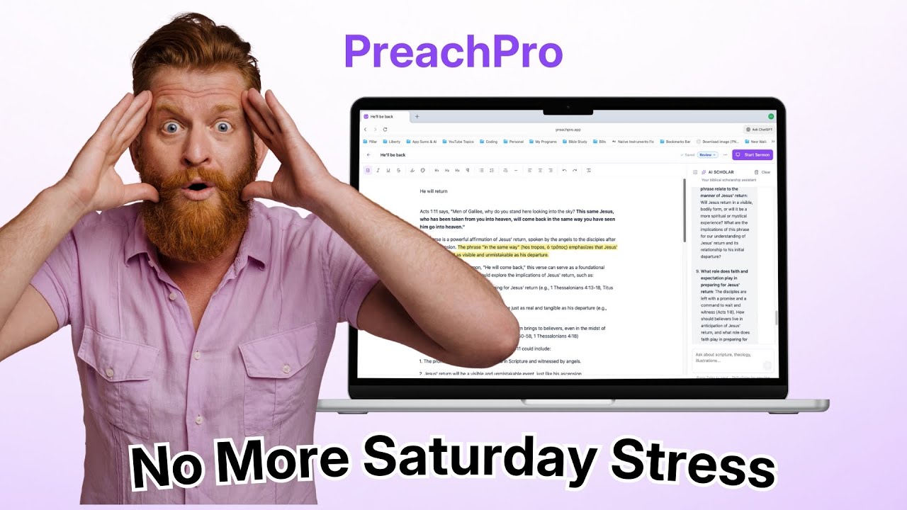 PreachPro Sermon Preparation and Preaching App | No More Saturday Stress (See Description)