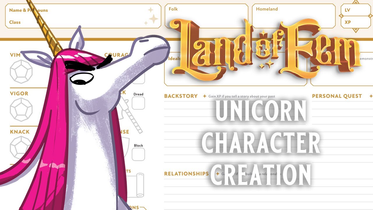 Land of Eem: Unicorn Character Creation