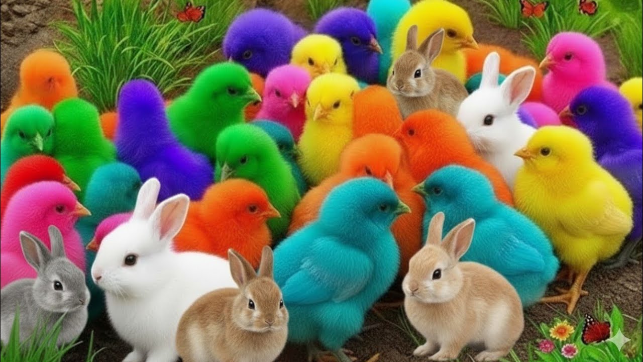Ayam Lucu, ayam warna warni, ayam rainbow, kelinci lucu, bebek lucu, ikan koi, Hewan Lucu