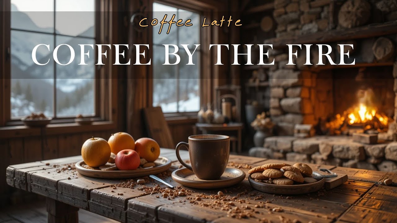 Cozy Winter Cabin Coffee Jazz ☕🔥 Fireplace Ambience for Relaxing, Studying & Working