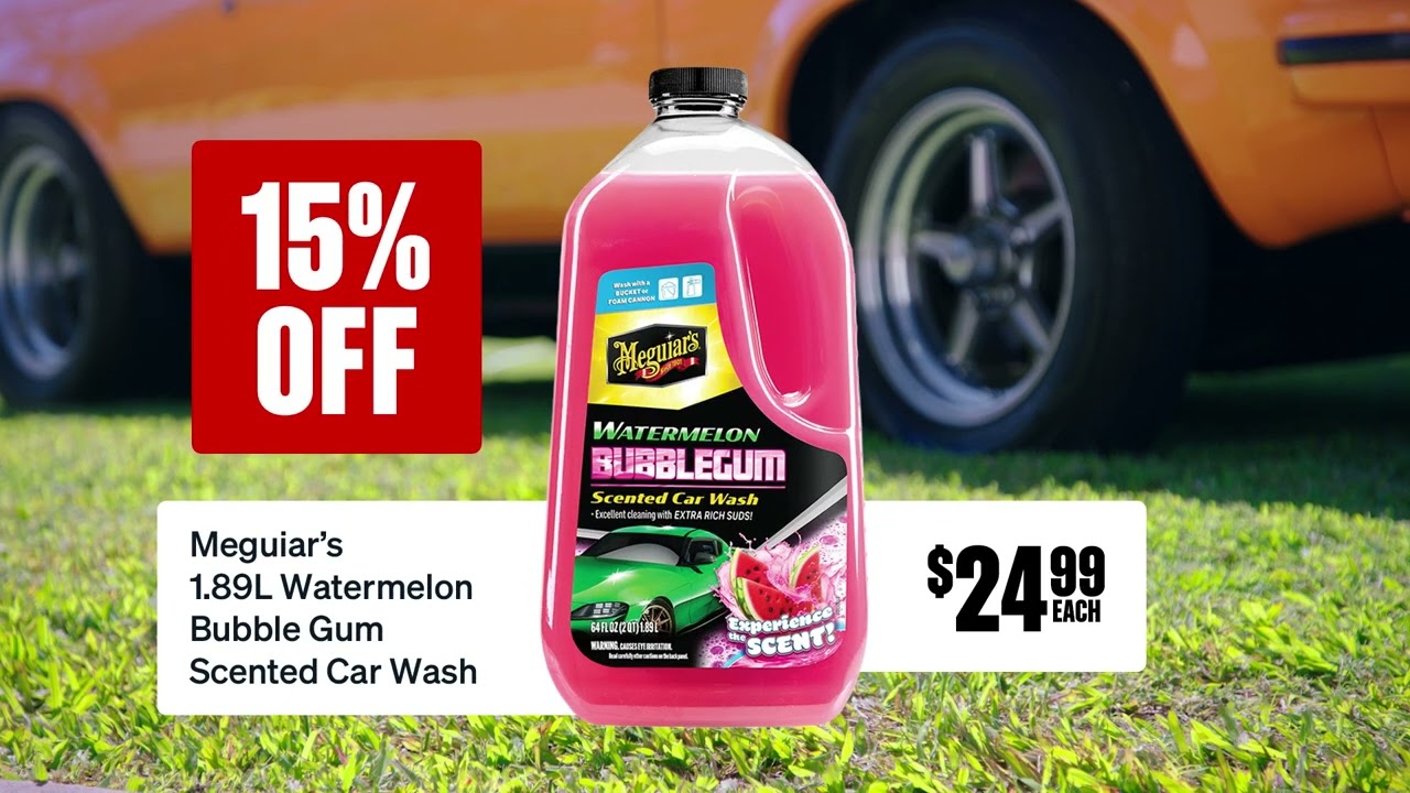 15% OFF at SUPERCHEAP AUTO! | Meguiar's® Watermelon Bubblegum Scented Car Wash