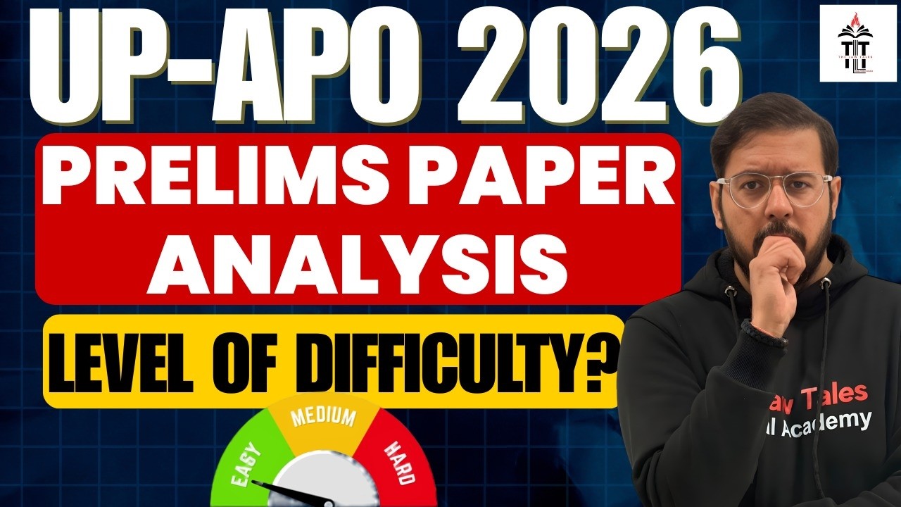 UP APO Prelims 2026 Paper Analysis | GK/GS Paper कैसा था? | Difficulty Level | Shubham Sir!