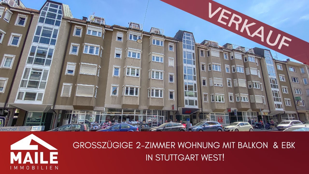 Gro&szlig;z&uuml;gige 2-Zimmer Wohnung mit Balkon & EBK in Stuttgart West!