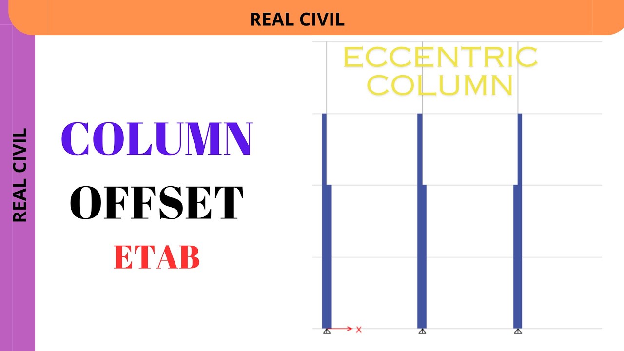ETABS Column position | Column offset | Eccentric column how to offset column etabs #etabstutorial