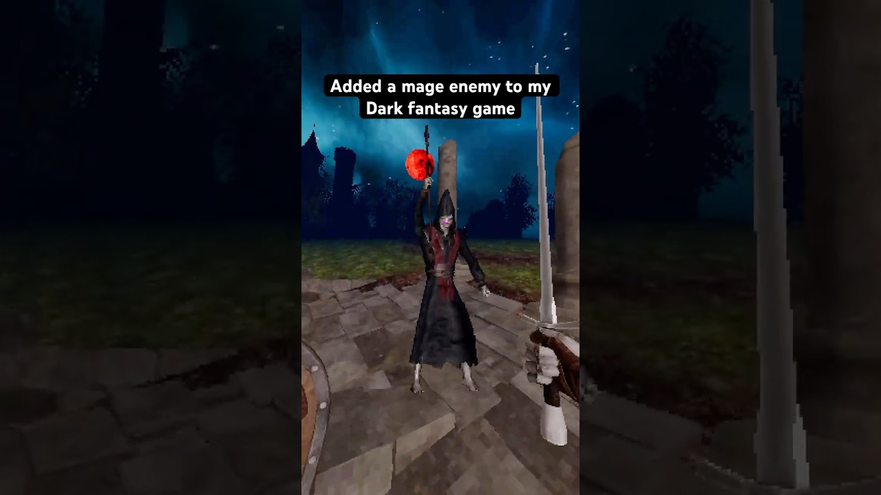Added a mage enemy to my dark fantasy game. #darkfantasy #gamedev #psx #gamedev #nostalgic