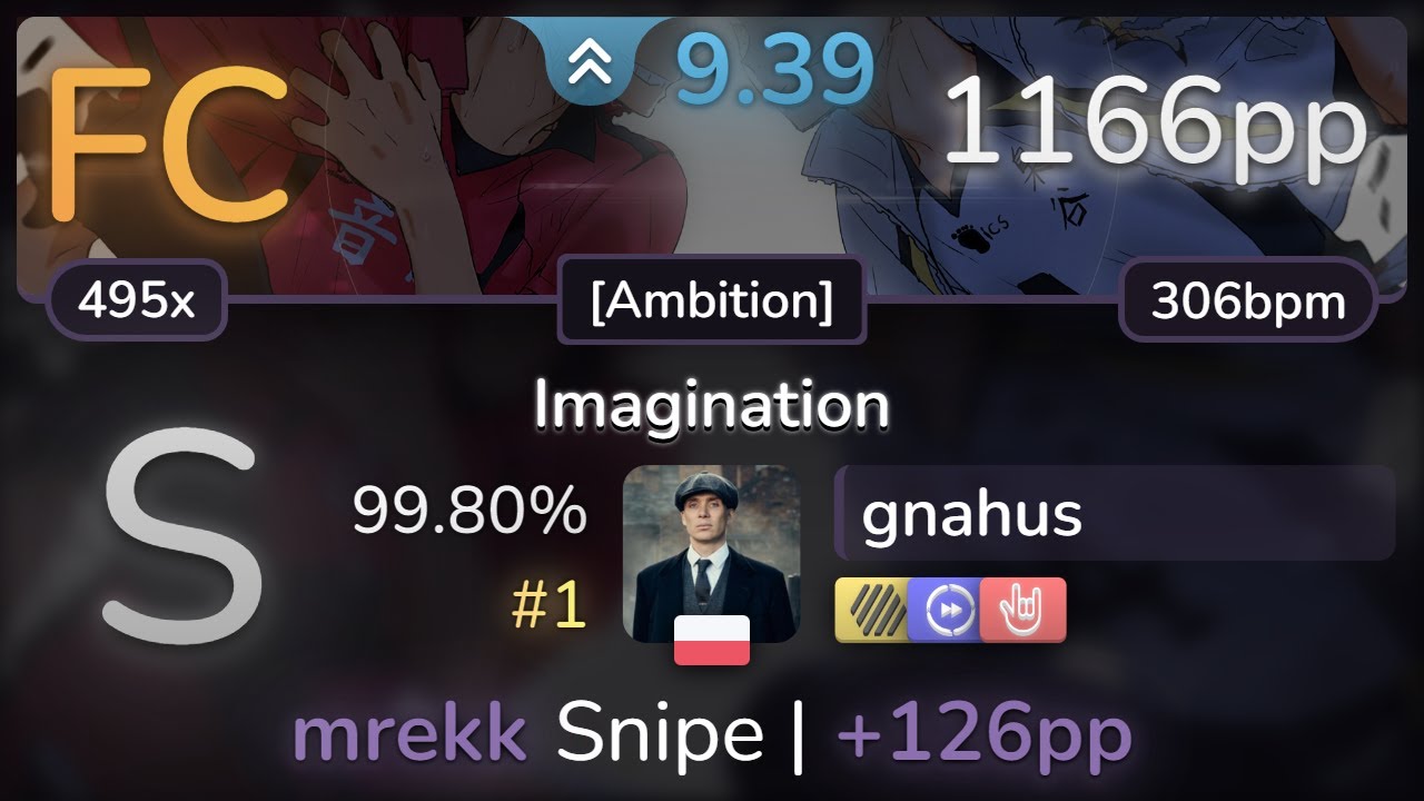 9.4⭐ gnahus | SPYAIR - Imagination [Ambition] +HDDTHR 99.80% | #1 | 1166pp FC - osu!