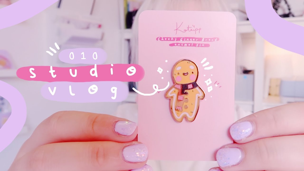 STUDIO VLOG 010 | Gingerbread Enamel Pins & Marshmellow Stickers