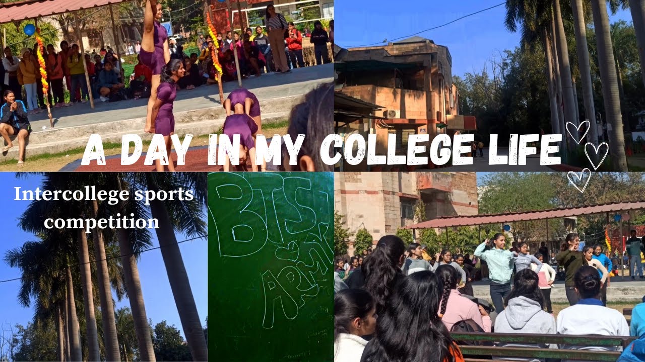 A day in my college | Intercollege sports competition | Kalindi college 🌿✨