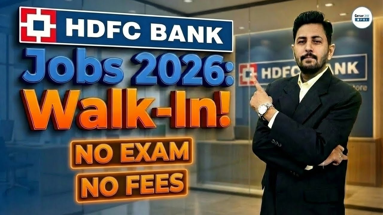 Walk-In Interview HDFC Bank Recruitment 2026 | Freshers | No Exam | No Fees