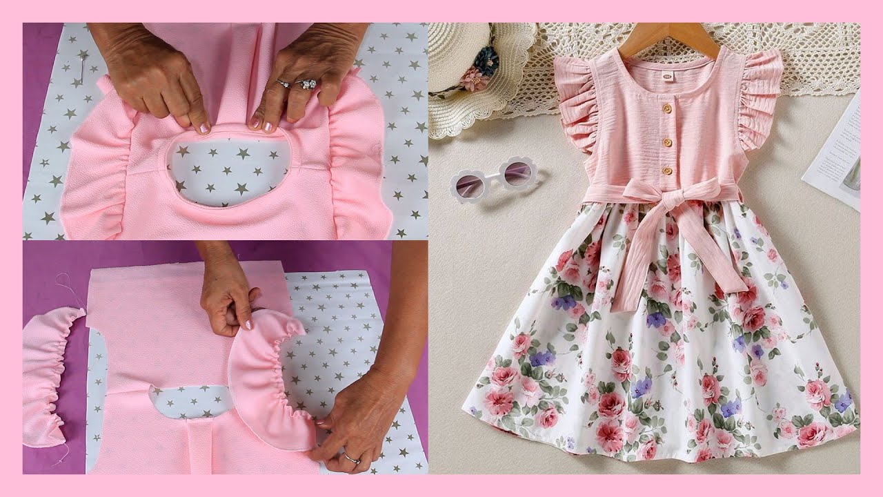 [sin cremallera] Coser la Vestidos de esta manera es rápido y fácil | Vestido para niñas
