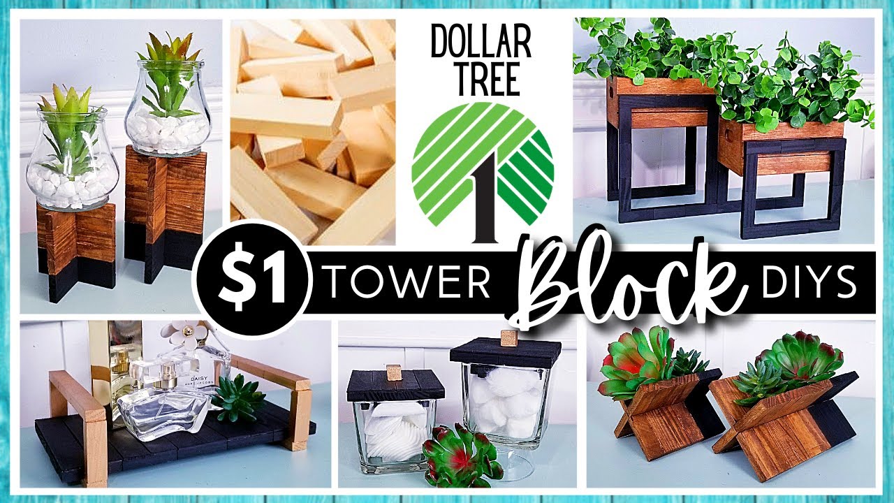 *NEW* DOLLAR TREE DIY using TUMBLING TOWER BLOCKS |  Home Decor Crafts | Modern Boho Wood Decor DIYs